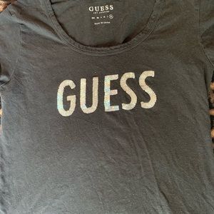 A black Guess graphic shirt